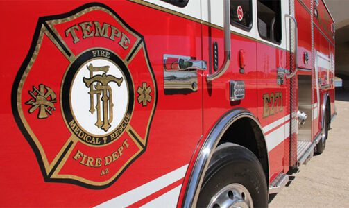 closeup of tempe arizona firetruck